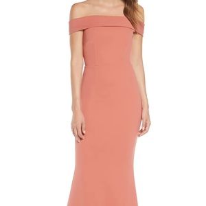 NWOT KATIE MAY Legacy Crepe Mermaid Gown Rosewood